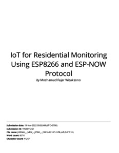 IoT for Residential Monitoring Using ESP8266 and ESP-NOW Protocol ...